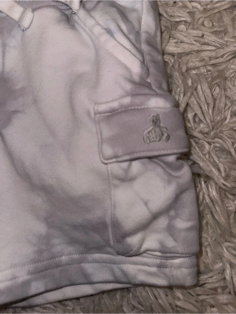 Baby Gap White Washed Tie-Dye Cargo Cotton Shorts - White/Grey
